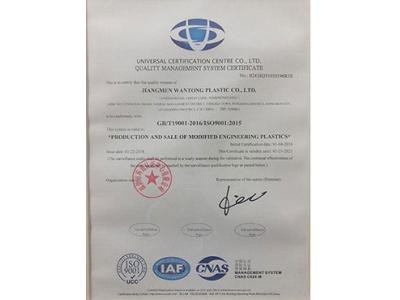 ISO9001质量管理体系认证证书_英文